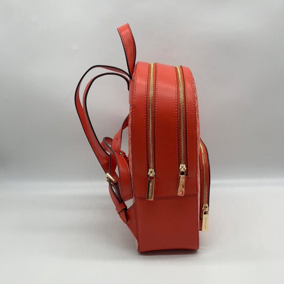 Michael Kors Red Clay Jaycee Zip Pocket Backpack Bag - Picture 4 of 11